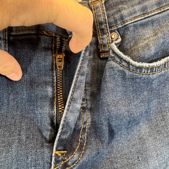 Free People Womens Size 25R Medium Wash Distressed Open Knee Skinny Jeans Denim - Picture 4 of 12